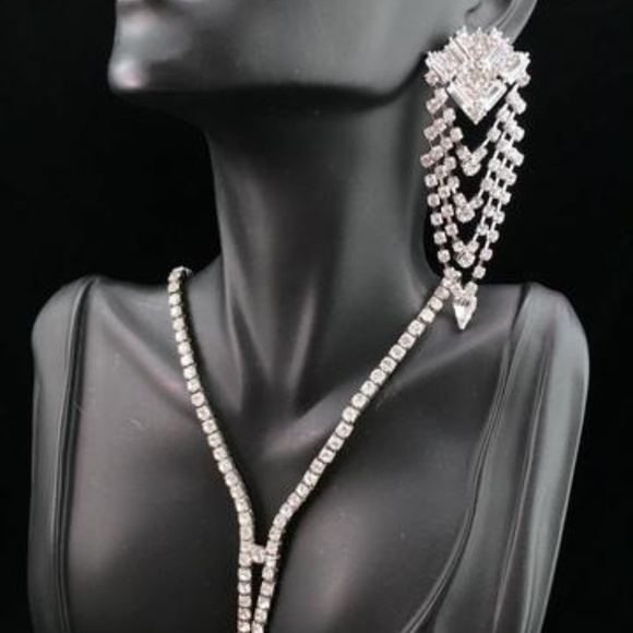 Cherryl's Jewelry - Dramatic Rhinestone Necklace & Earring Set